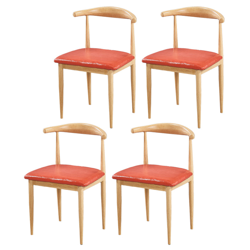 Contemporary Home Side Chair Open Back Metal Dining Room Chair Upholstered