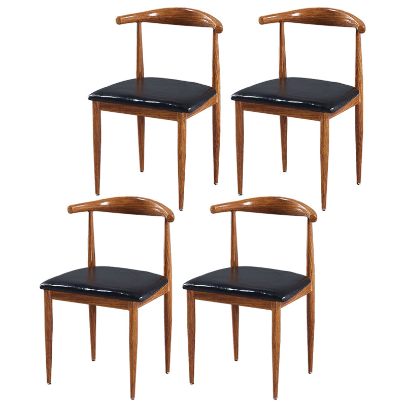 Contemporary Home Side Chair Open Back Metal Dining Room Chair Upholstered