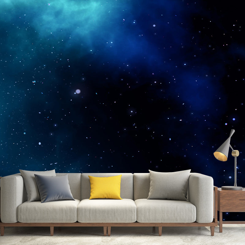 Contemporary Universe Mural Wallpaper Mildew Resistant for Sleeping Room Decor