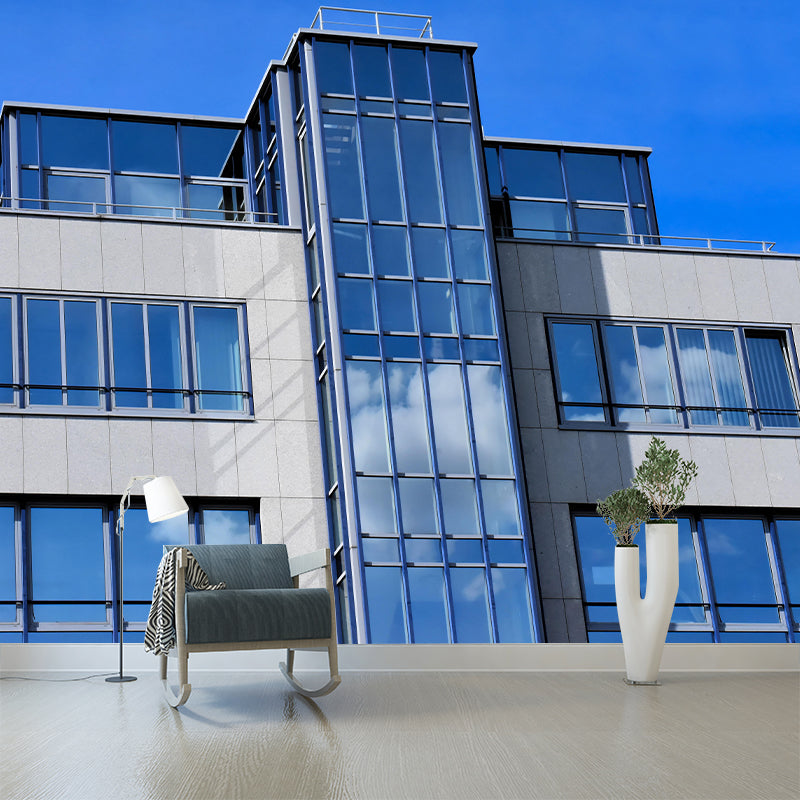 Construction Mural Wallpaper Contemporary Mildew Resistant for Sitting Room Decor