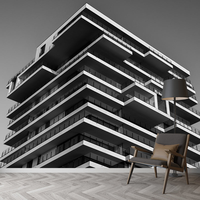 Construction Mural Wallpaper Contemporary Mildew Resistant for Sitting Room Decor