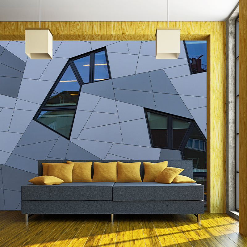 Construction Mural Wallpaper Contemporary Mildew Resistant for Bedroom Decor