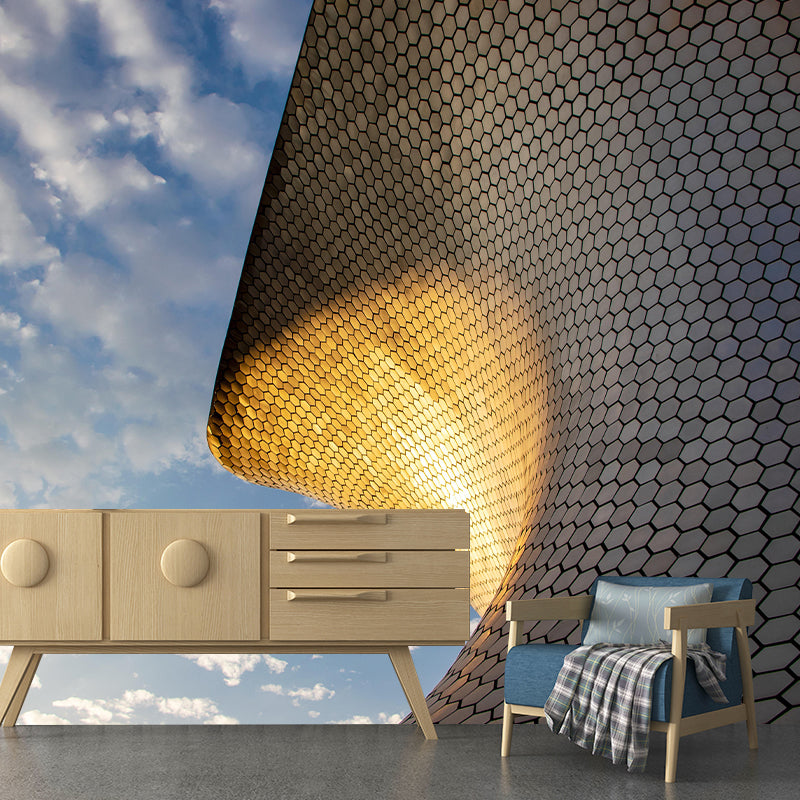 Construction Mural Contemporary Mildew Resistant for Room Decor