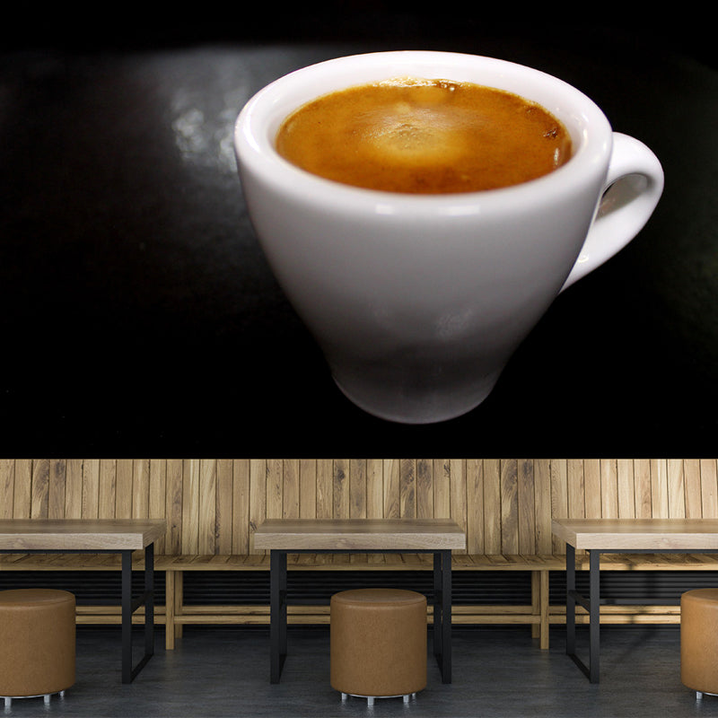 Strong Coffee Wall Decor for Coffee Shop Mildew Resistant Wall Mural, Personalized Size Available