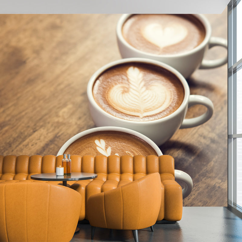 Strong Coffee Wall Decor for Coffee Shop Mildew Resistant Wall Mural, Personalized Size Available