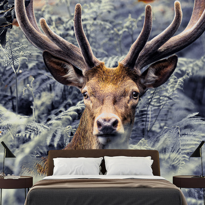 Deer Animal Water-Resistant Wall Mural Minimalist Wall Covering for Living Room Decor
