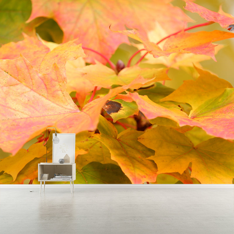 Tree Leaf Wall Mural for Guest Room Decor Moisture Resistant Home Decor