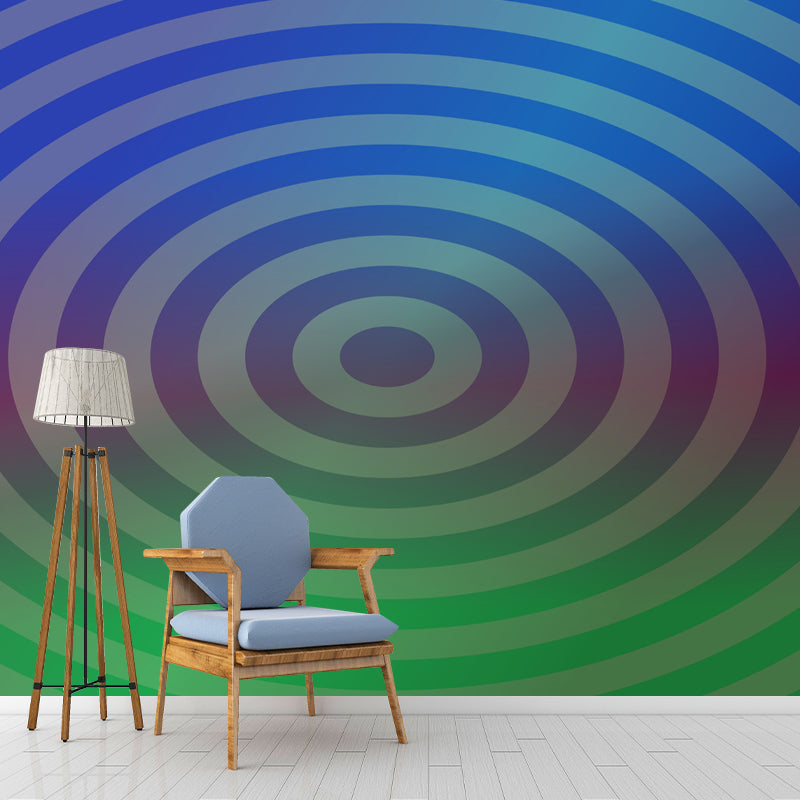 Geometric Concentric Circles Full Size Wall Mural for Living Room, Made to Measure