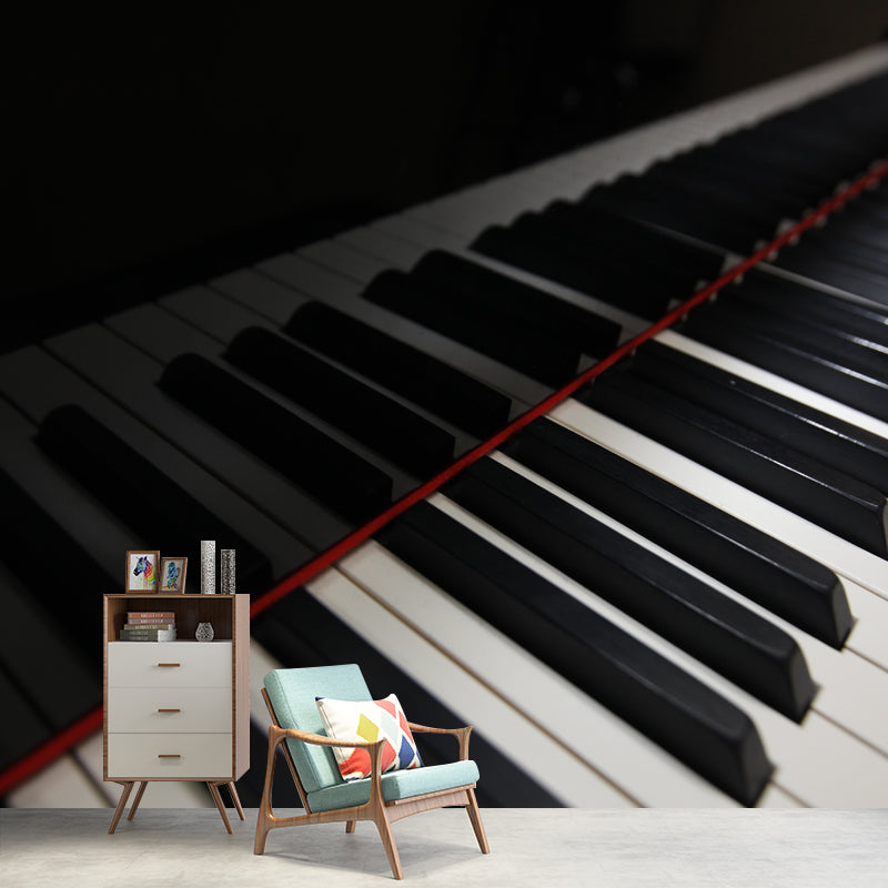 Piano Photo Mural Wallpaper Water-Resistant Wall Covering for PlayRoom