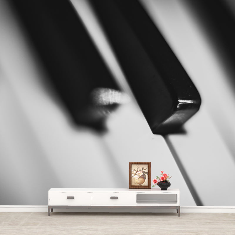 Piano Photo Mural Wallpaper Water-Resistant Wall Covering for PlayRoom