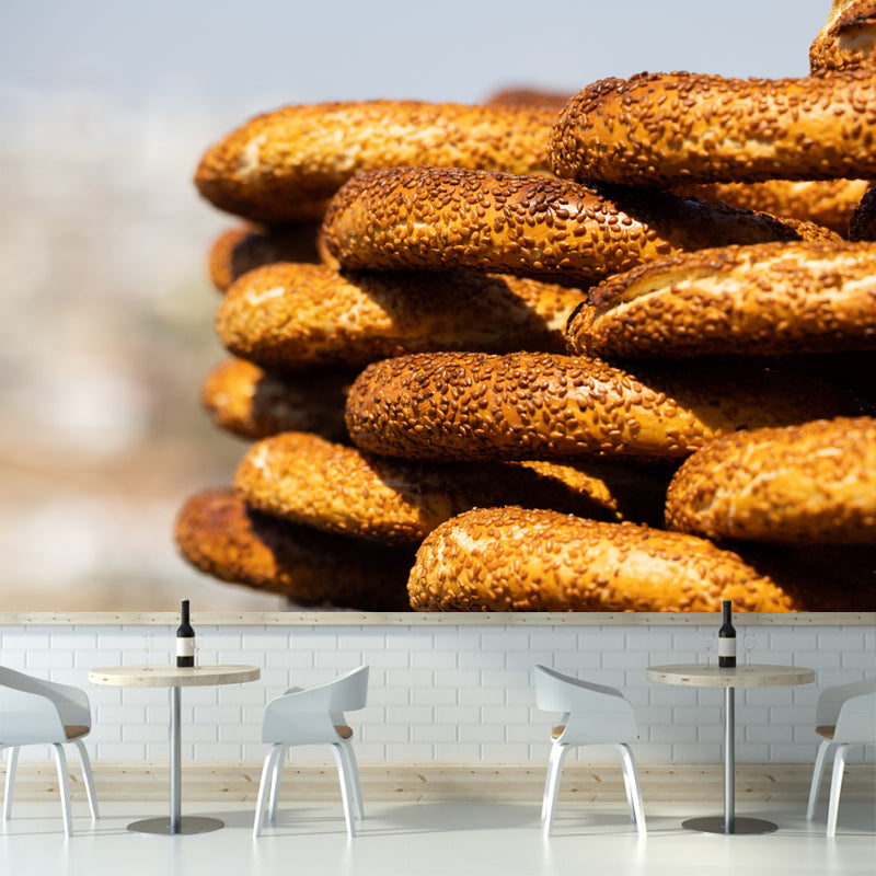 Sweet Bagels Dessert Mural Commercial Use Contemporary Dessert Shop for Decoration