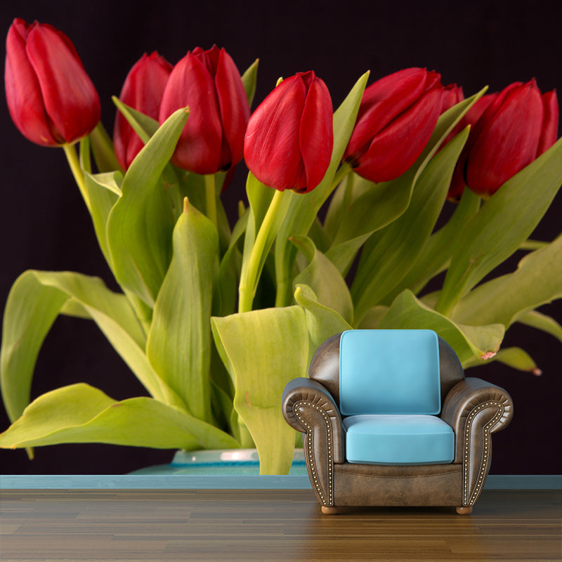 Photography Tulip Wall Mural Decal for Sitting Room, Personalized Size Available