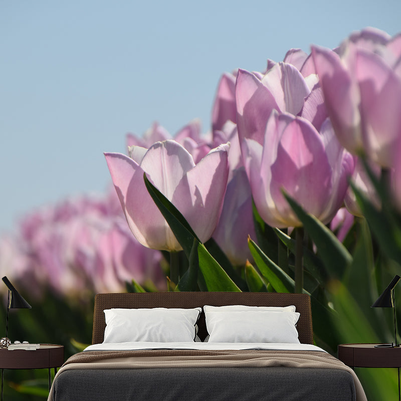 Blossoming Tulip Home Decor Personalized Size Wall Mural Decal for Girl's Bedroom