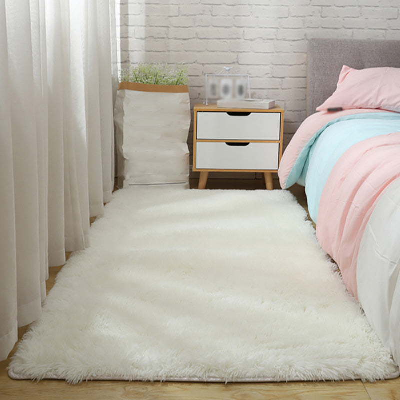 Natural Plain Shag Carpet Polyester Area Rug Stain Resistant Indoor Carpet for Adults Bedroom