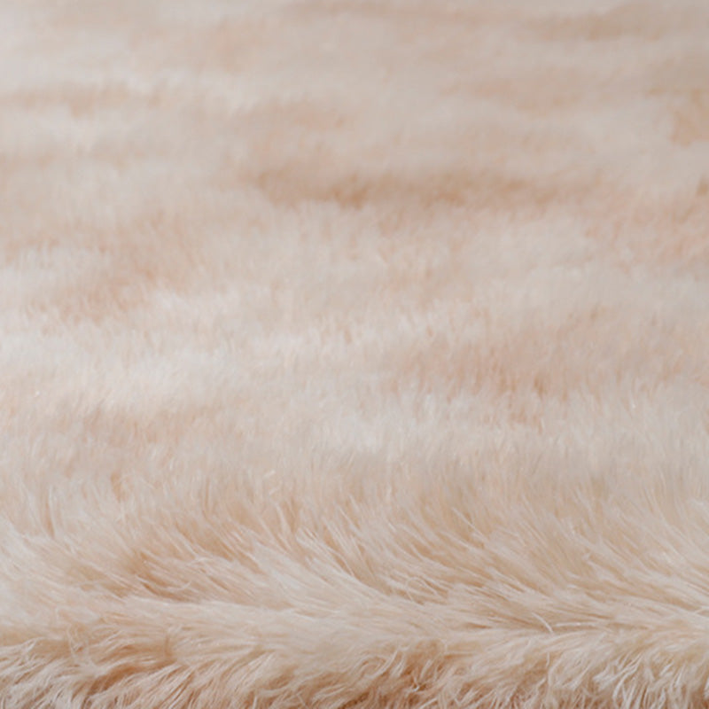 Round Plain Shag Rug Polyester Funky Carpet Pet Friendly Indoor Carpet for Home Decoration