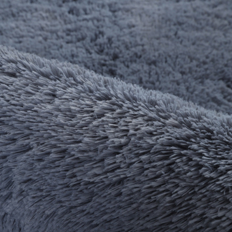 Round Solid Shag Carpet Polyester Comfort Indoor Rug Non-Slip Backing Carpet for Living Room