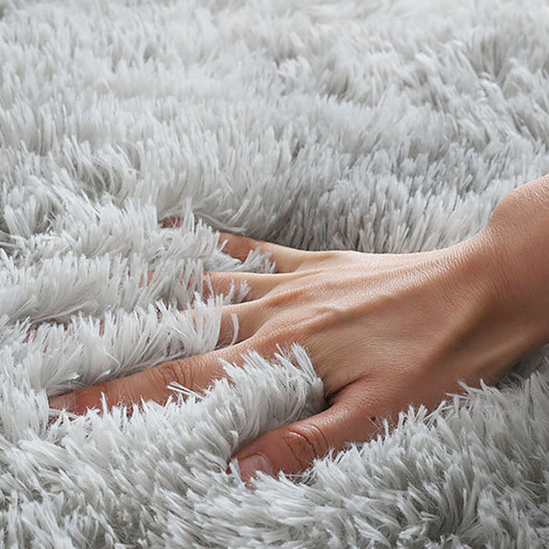 Round Plain Shag Rug Polyester Simplicity Carpet Pet Friendly Indoor Carpet for Home Decoration