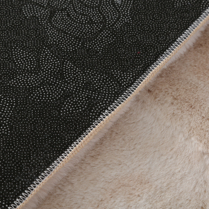 Trendy Plain Shag Area Rug Creative Polyester Rug Anti-Slip Backing Carpet for Home Decor