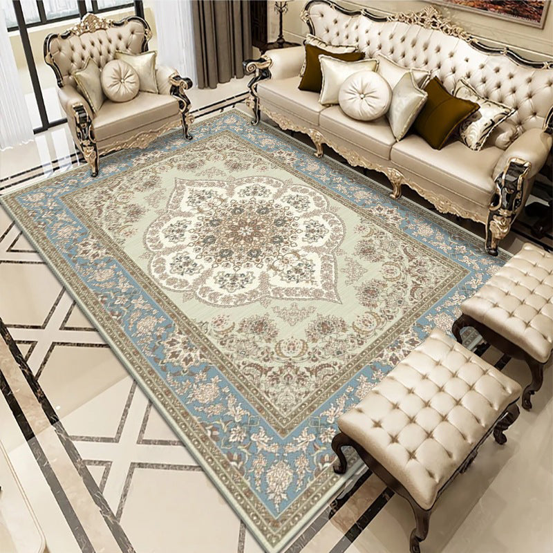 Vintage bloemen tapijten polyester tapijt klassieke anti-slip achterste indoor tapijt voor woningdecoratie