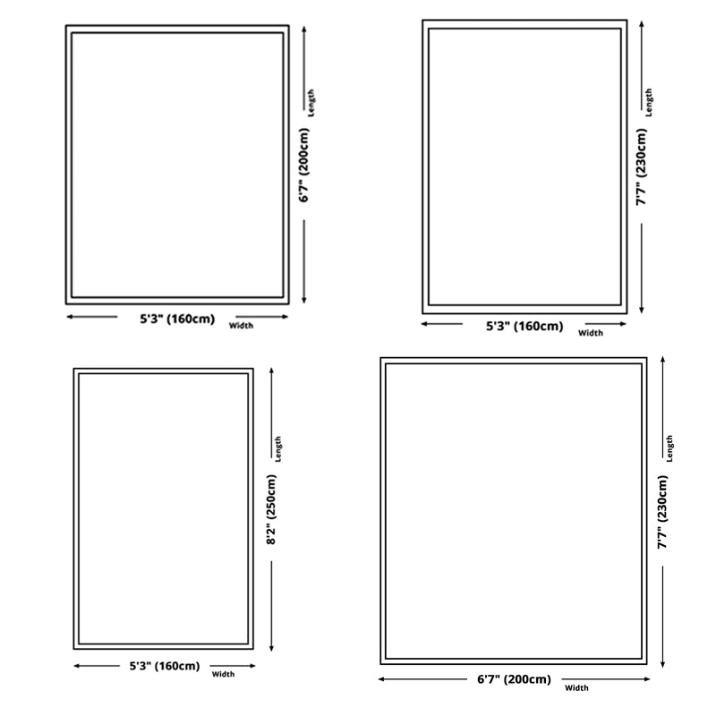 Blue Simple Carpet Polyester Tie-Dye Carpet Non-Slip Backing Carpet for Living Room