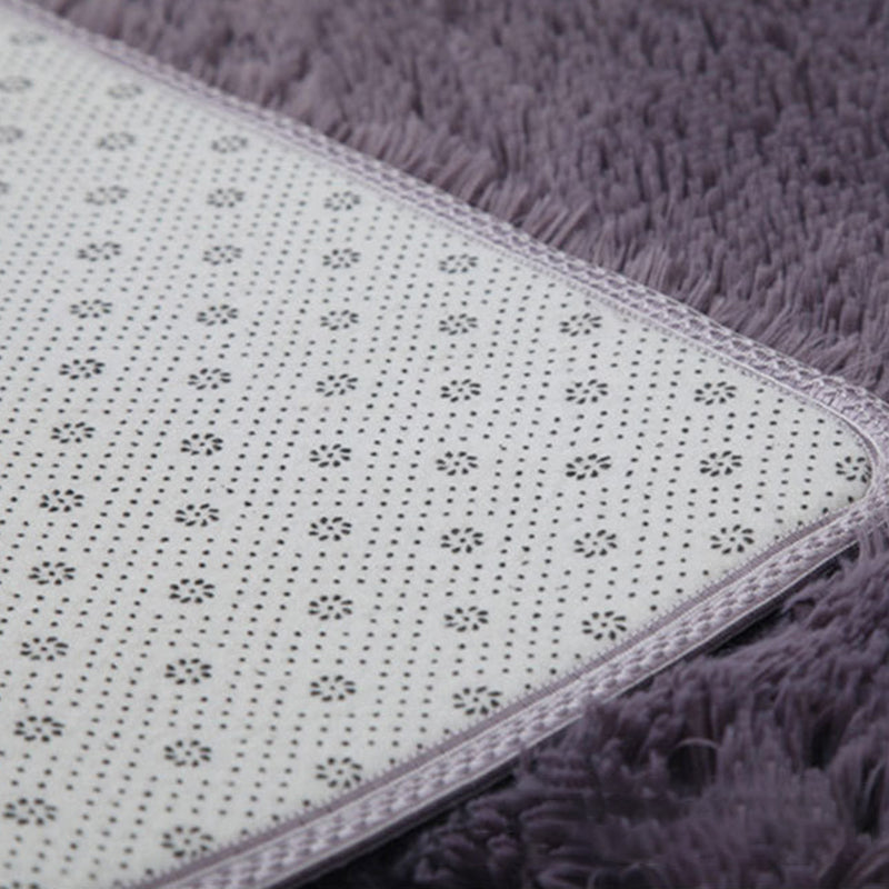 White Modern Carpet Polyester Solid Color Carpet Non-Slip Backing Carpet for Living Room