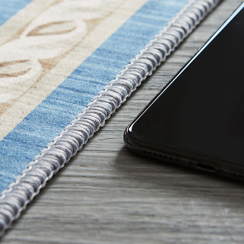 Teppich im Europäischen Stil Teppichblau Polyester Teppich Blumendruck Easy Care Teppich für Wohnkultur