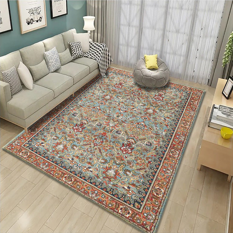 Traditioneller mehrfarbiger Teppichblumung Teppich -Fleckenresistent Teppich für Wohnzimmer