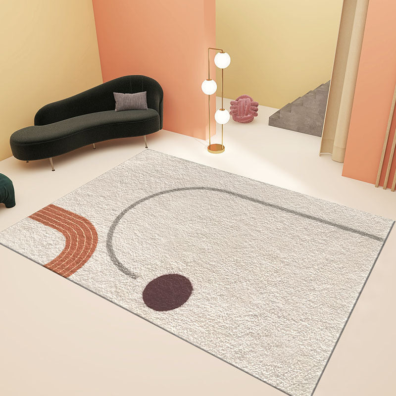 Orange Modern Carpet Polyester Striped Carpet Washable Carpet for Home Decoration