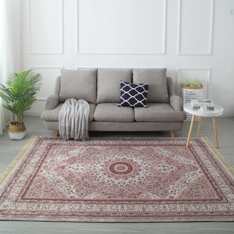 Antike Medaillon Muster Teppich Polyester Fläche Rugfärbung resistenter Innenteppich für Wohnzimmer