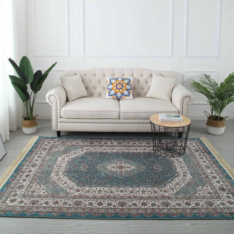 Antike Medaillon Muster Teppich Polyester Fläche Rugfärbung resistenter Innenteppich für Wohnzimmer