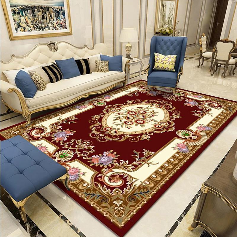 Classical European Rug Funky Medallion Print Carpet Polyester Stain Resistant Rug for Home Decor