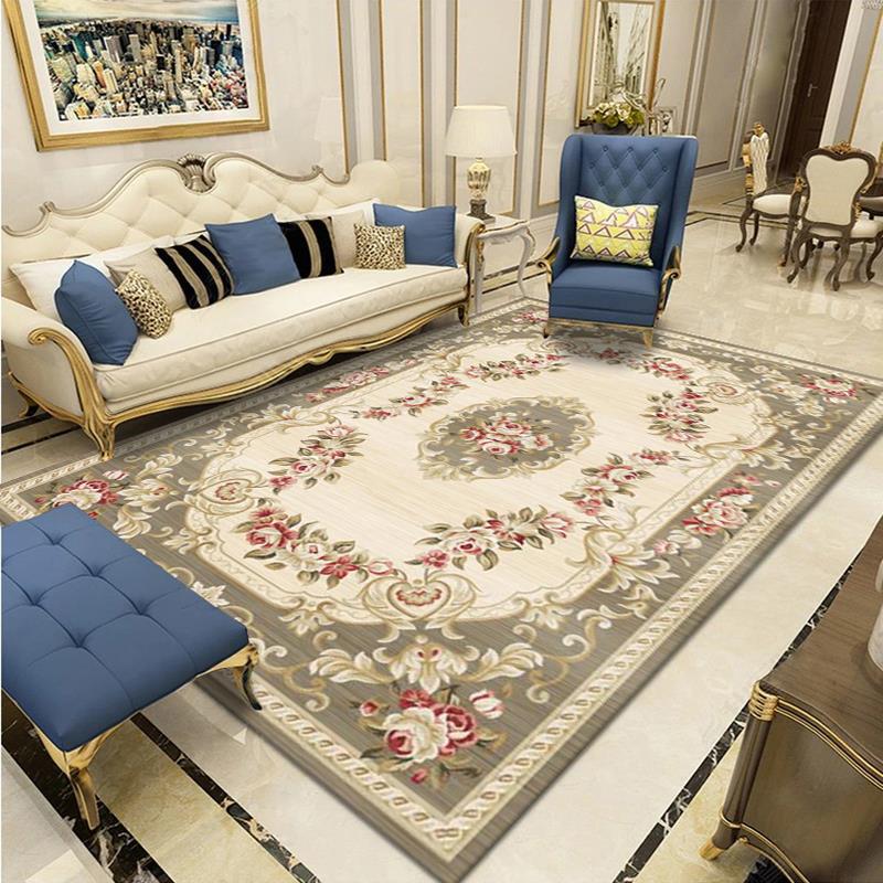 Classical European Rug Funky Medallion Print Carpet Polyester Stain Resistant Rug for Home Decor