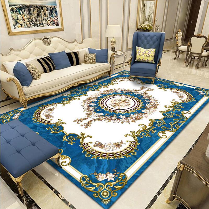 Funky Area Rug Medallion Print European Carpet Polyester Stain Resistant Area Rug for Living Room