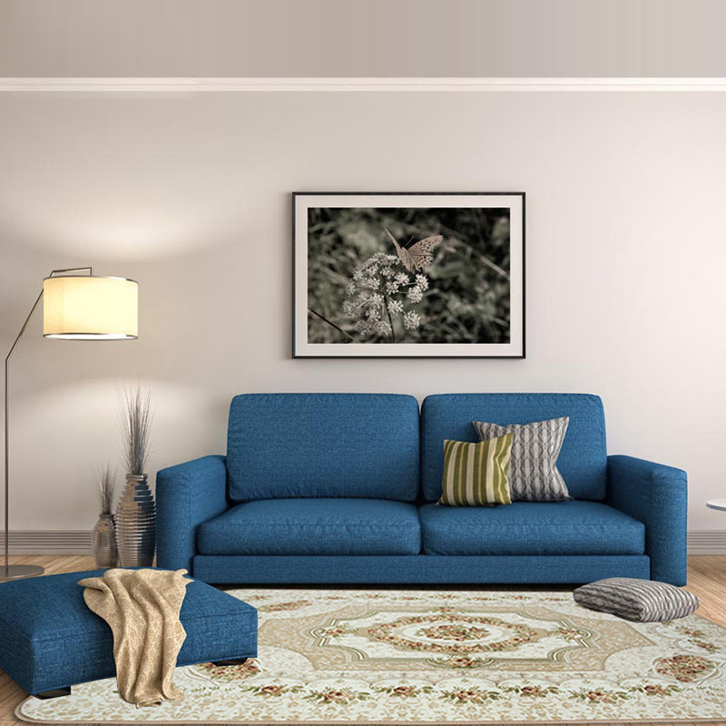 Light Yellow Modern Carpet Polyester Graphic Carpet Washable Carpet for Living Room