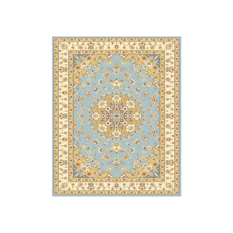 Brauner Wohnzimmer Teppich Europäischer Stil Polyester Teppich Anti-Rutsch Easy Care Teppich