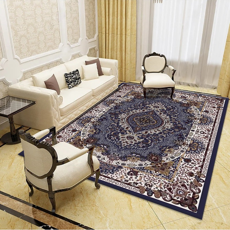 Moroccan Florentine Tile Carpet Polyester Area Rug Stain Resistant Rug for Home Decoration