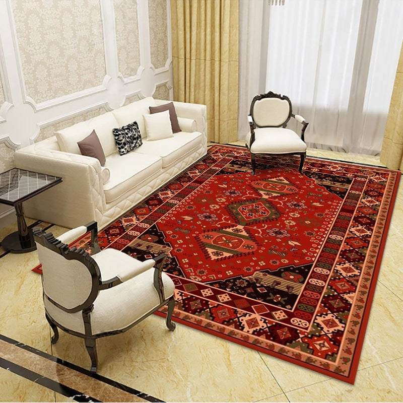 Moroccan Florentine Tile Carpet Polyester Area Rug Stain Resistant Rug for Home Decoration