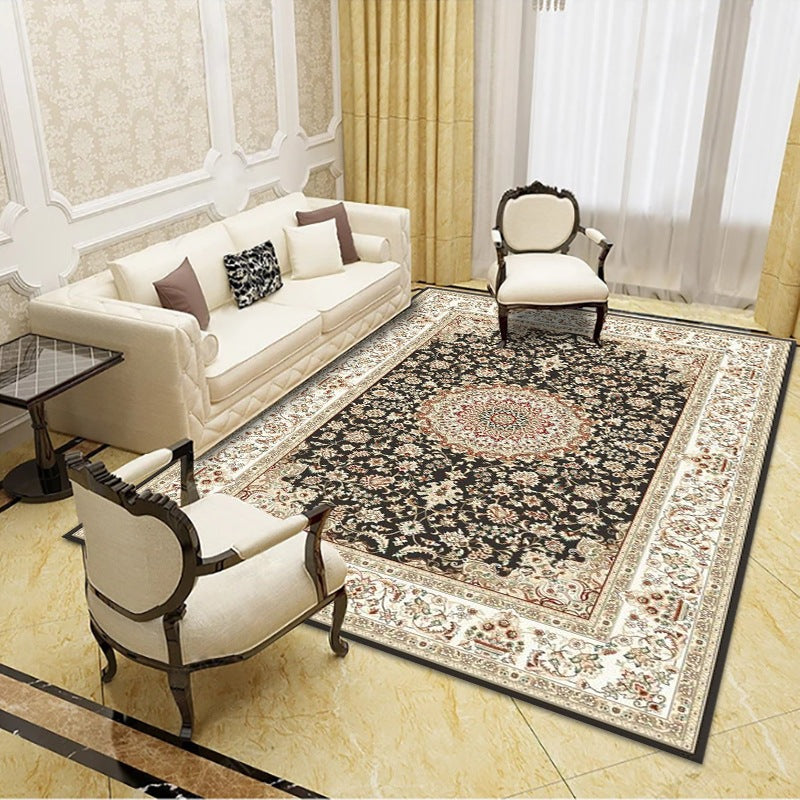 Moroccan Florentine Tile Carpet Polyester Area Rug Stain Resistant Rug for Home Decoration