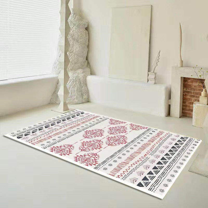 Moroccan Southwestern Print Rug Polyester Carpet Non-Slip Backing Area Rug for Living Room