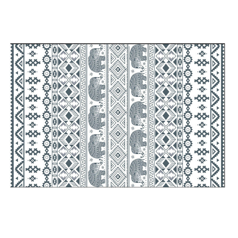 Moroccan Southwestern Print Rug Polyester Carpet Non-Slip Backing Area Rug for Living Room