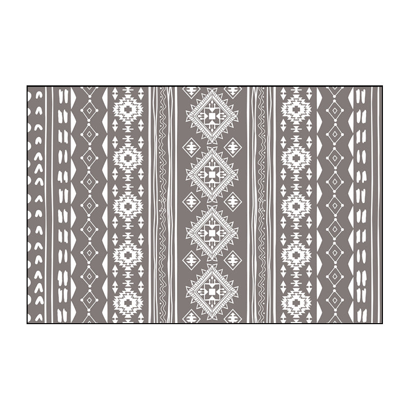 Moroccan Southwestern Print Rug Polyester Carpet Non-Slip Backing Area Rug for Living Room