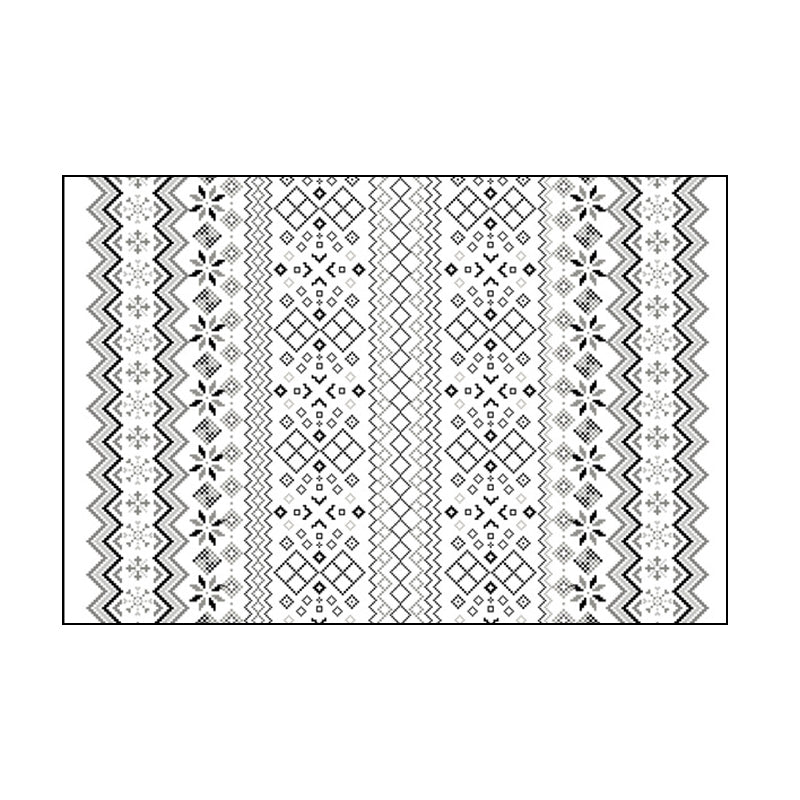 Moroccan Southwestern Print Rug Polyester Carpet Non-Slip Backing Area Rug for Living Room
