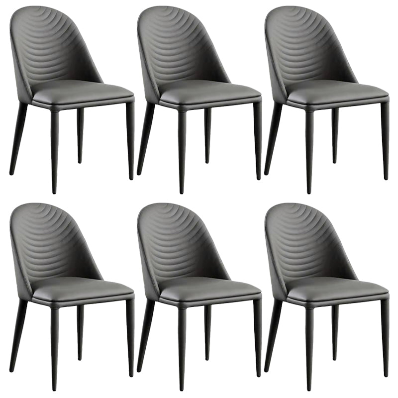 Contemporary Metal Dining Room Chairs Upholstered Armless Dining Chairs for Home Use