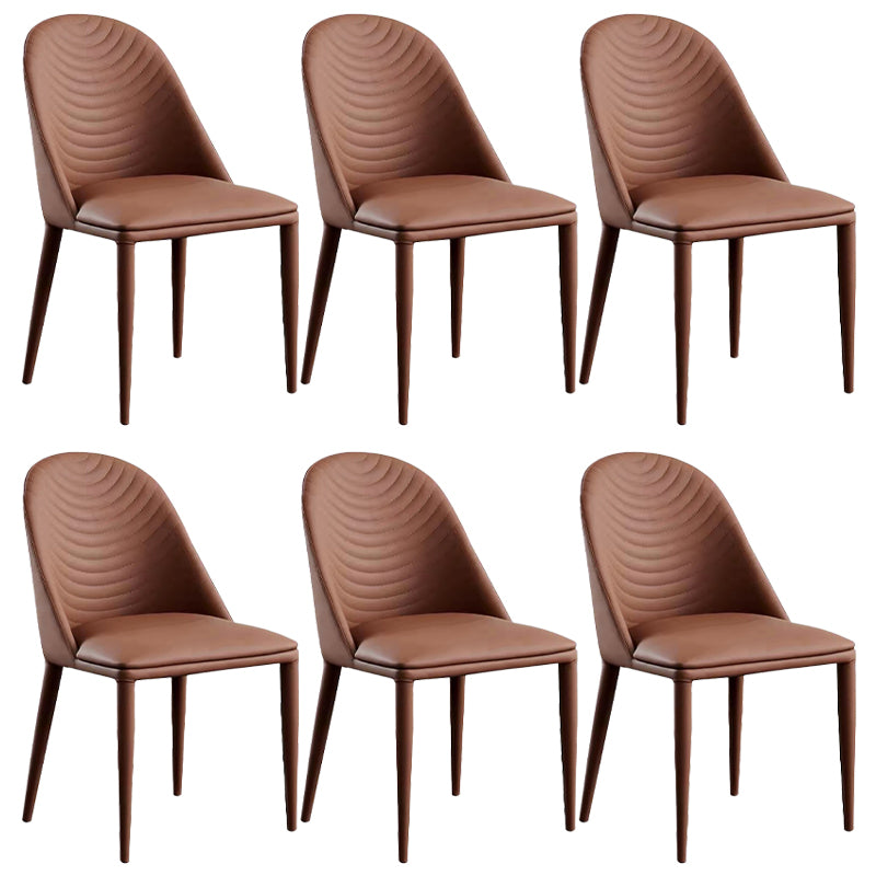 Contemporary Metal Dining Room Chairs Upholstered Armless Dining Chairs for Home Use