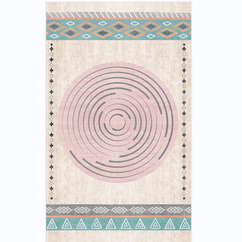 Traditional Morocco Area Carpet Tribal Pattern Polyester Area Rug Stain Resistant Rug for Home Decor
