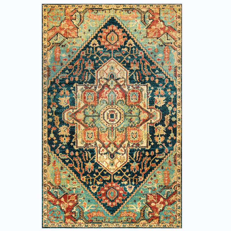 Traditional Morocco Area Carpet Tribal Pattern Polyester Area Rug Stain Resistant Rug for Home Decor