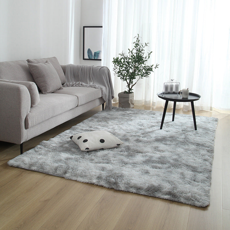 Minimalist Plain Shag Carpet Polyester Area Rug Non-Slip Backing Indoor Carpet for Home Decoration