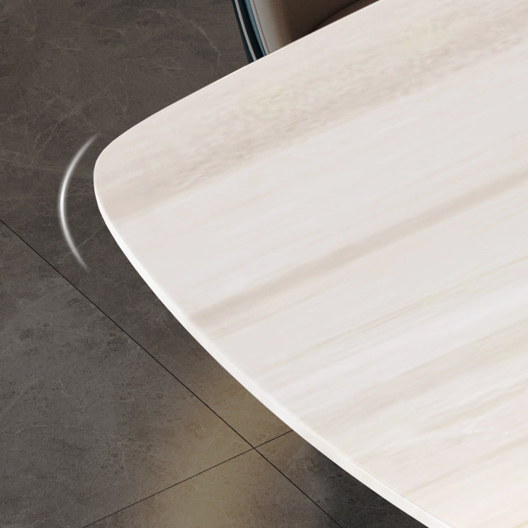 Modern Style Marble Table with White Table and Pedestal Base for Home Use