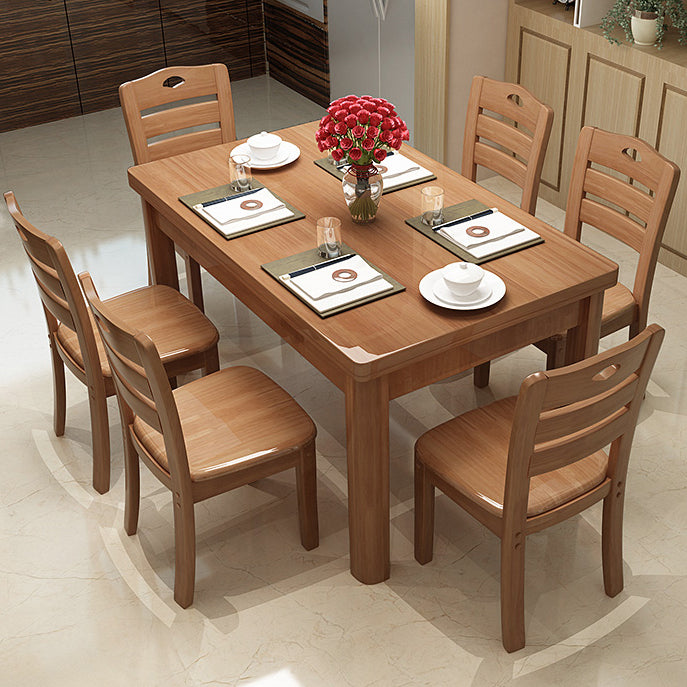Traditional Kitchen Solid Wood Top Furniture of  Standard Height Formal Dining¬†Room¬†Table¬†Set