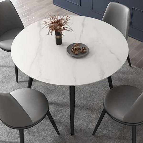 Muebles para el hogar de piedra de comedor de estilo contemporáneo de 4 pies con pierna de metal